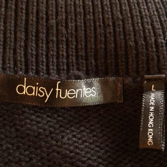 Black Sweater by Daisy Fuentes zipper front. Sz L Excellent Condition - Picture 7 of 7
